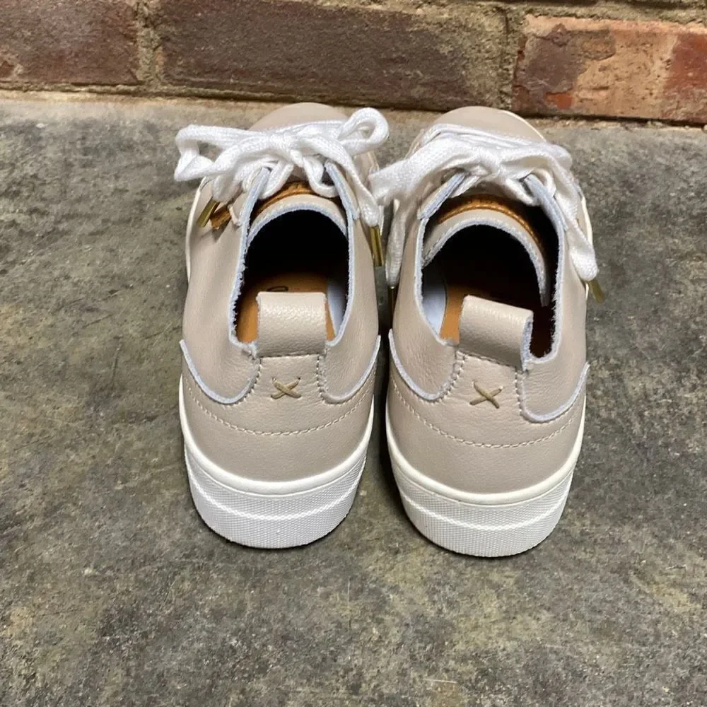 Musse & Cloud Masy Nude Leather Lace Up Sneaker Size 5 NEW